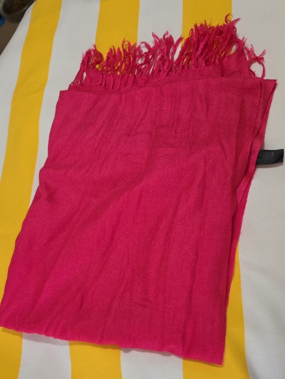 Bright Pink Women's Fringe Scarf